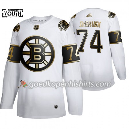 Boston Bruins Jake DeBrusk 74 Adidas 2019-2020 Golden Edition Wit Authentic Shirt - Kinderen